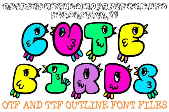 Cute Birds Font for Web Design